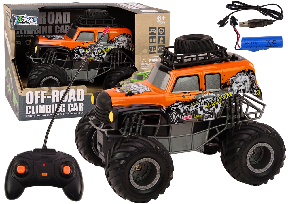 Bestuurbare auto - oranje - 27 x 23 x 21.5 cm - off-road