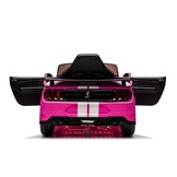 Kinderauto elektrisch - roze - 105x67x47 cm - veiligheidsgordels