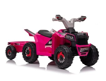 Elektrische kinderquad - roze - 106x41x48 cm - Bluetooth audio