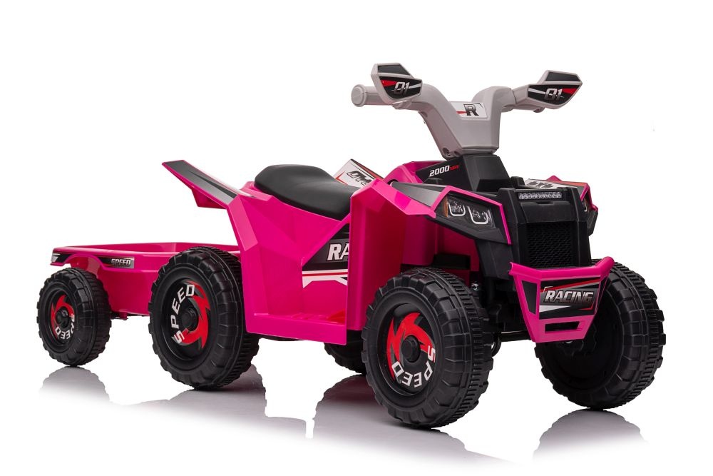 Elektrische kinderquad - roze - 106x41x48 cm - Bluetooth audio