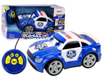 Speelgoed politieauto - blauw - 30x17.5x13 cm - licht en geluidseffecten