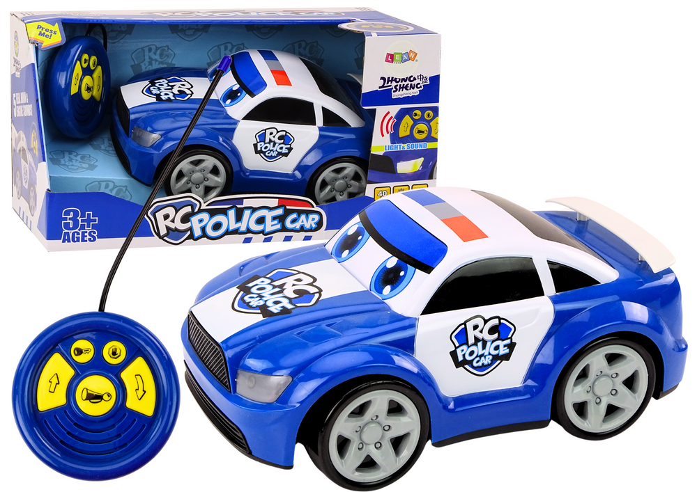 Speelgoed politieauto - blauw - 30x17.5x13 cm - licht en geluidseffecten