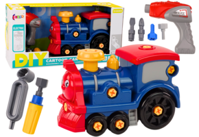 Speelgoed locomotief - marineblauw - 27.5x18x13.5 cm - incl. gereedschap