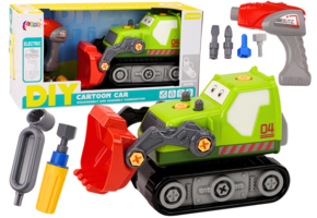 Speelgoed graafmachine - groen - 27,5x18x13,5 cm - incl. gereedschap