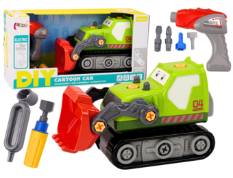 Speelgoed graafmachine - groen - 27,5x18x13,5 cm - incl. gereedschap