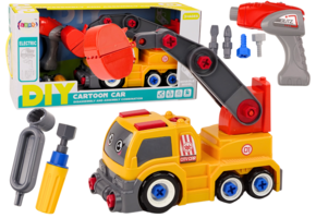 Dinosaurus vrachtwagen - oranje - 28x18x13.5 cm - met gereedschap