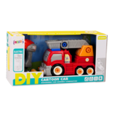 Kraanwagen speelgoed - rood - 27.5x18x13.5 cm - incl gereedschap