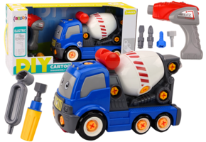 Betonmixer speelgoed - draait - 27.5x18x13.5 cm - incl. gereedschap