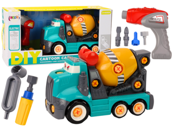 Betonmixer speelgoed - draait tijdens rijden - incl gereedschap - 28x18.5x13.5 cm