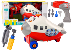 Speelgoed vliegtuig - rood - 32x27x18.5 cm - incl. gereedschap