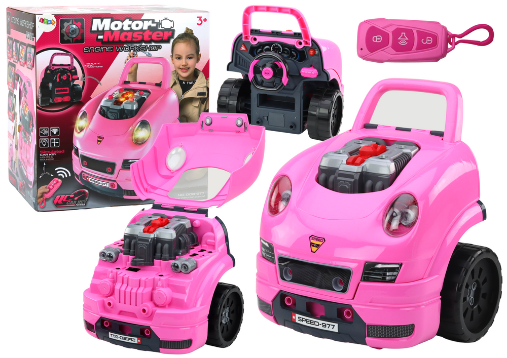 Automotor speelgoed - roze - 47 x 40 x 39 cm - DIY-kit