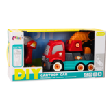 Vrachtwagen speelgoed - oranje - 28x20x14 cm - incl. gereedschap