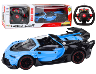 Bestuurbare auto - blauw - 33.5 x 14.5 x 9 cm - licht en geluid