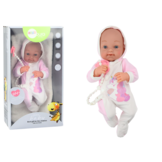 Levensechte babypop - 35x16x10cm - eenhoornmotief op kleding