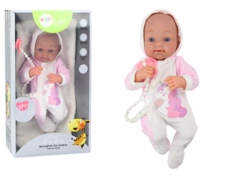 Levensechte babypop - 35x16x10cm - eenhoornmotief op kleding