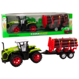 Tractor speelgoed - 40x23x22 cm - met boomtrailer - educatief