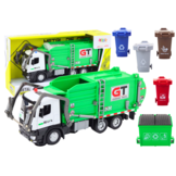 Vuilniswagen speelgoed - groen - 31 x 13 x 8 cm - educatief