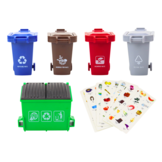 Vuilniswagen speelgoed - groen - 31 x 13 x 8 cm - educatief