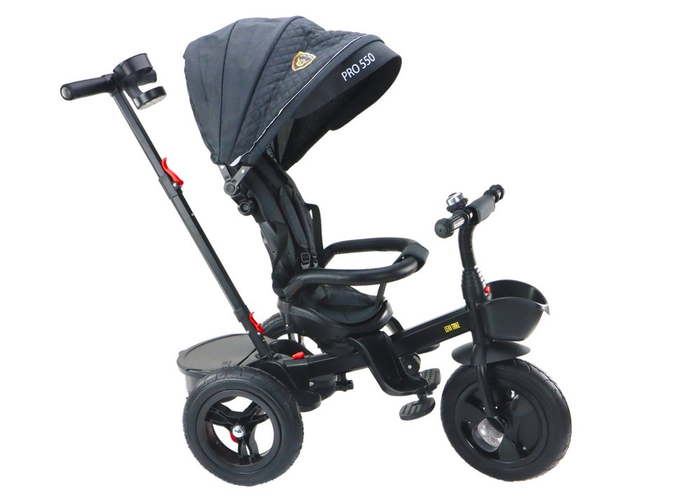 Driewieler met duwstang - verstelbaar - veiligheidsgordel - opbergruimte