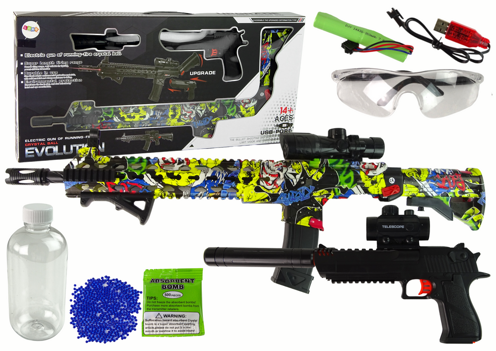Waterpistool set - duurzaam - met accessoires - 79x29x5 cm