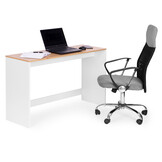 Computerbureau - 120 x 74 x 40 cm - wit, licht hout - vlek- en krasbestendig