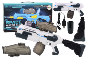 Elektrisch waterpistool - wit en grijs - 500 ml tank - 9m bereik