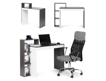 Bureau met kast - modern - 90 x 40 cm tafelblad - 4 planken