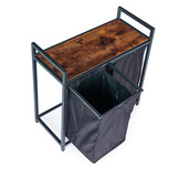 Wasmand - 92 liter - metaal en houtfineer - loft ontwerp