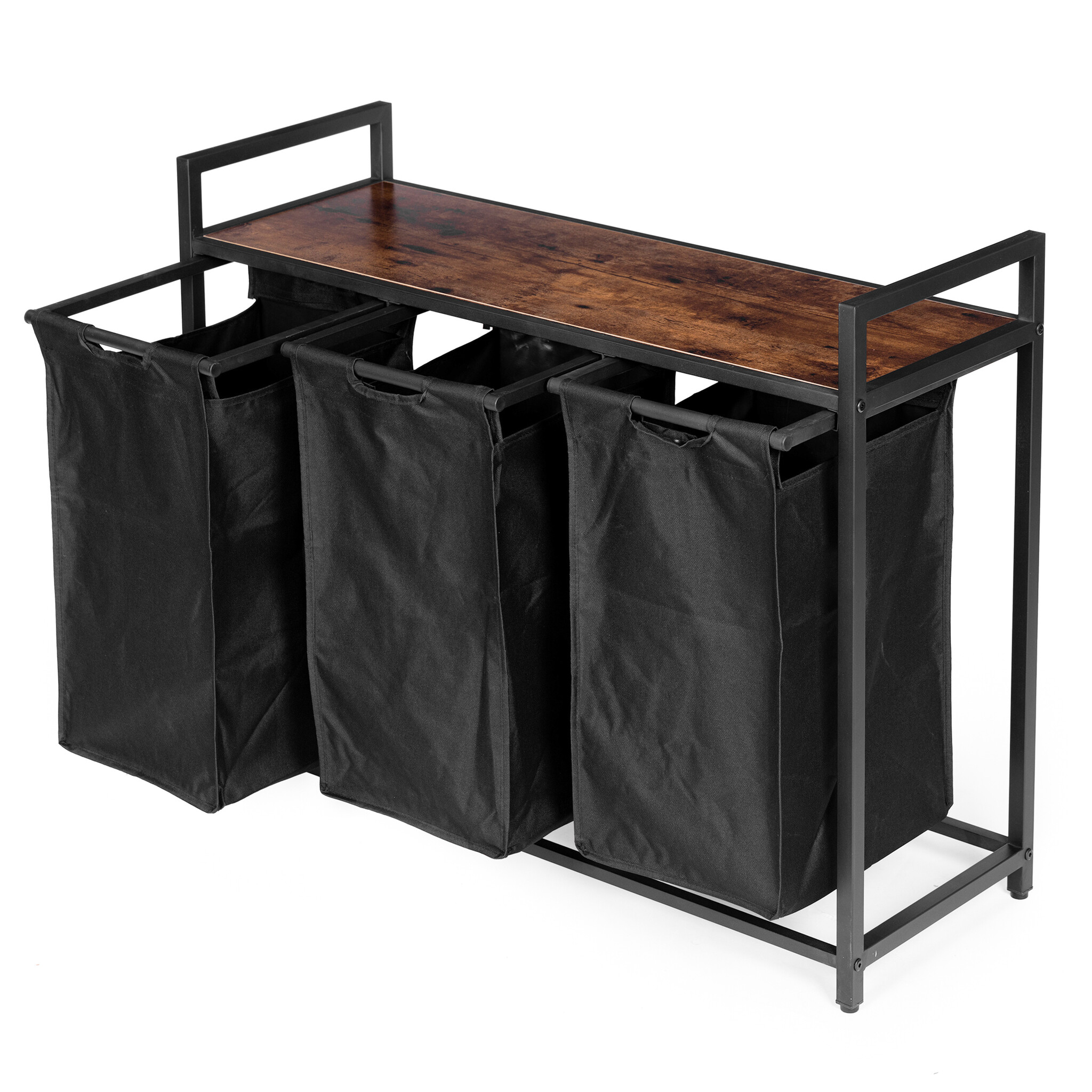 Wasmand 3 vakken - 93 x 73 x 33 cm - 114L - vochtbestendig