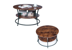 Salontafel - loft style - 80 x 80 cm - metaal en hout