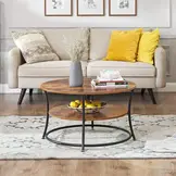 Salontafel - loft style - 80 x 80 cm - metaal en hout