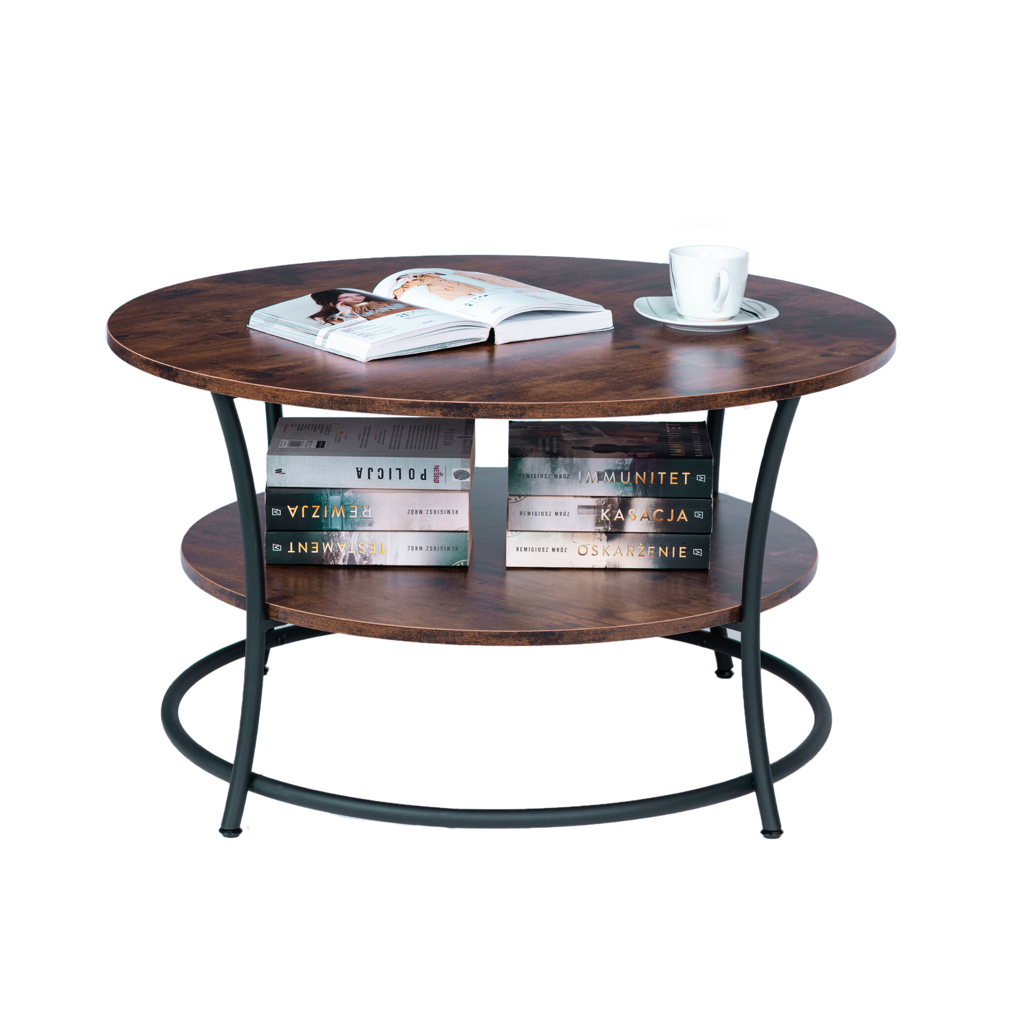 Salontafel - loft style - 80 x 80 cm - metaal en hout