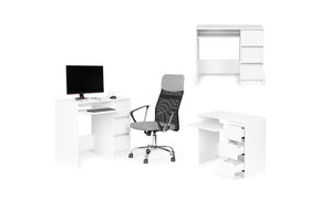 Computerbureau - wit - 90 x 45 cm - 3 laden