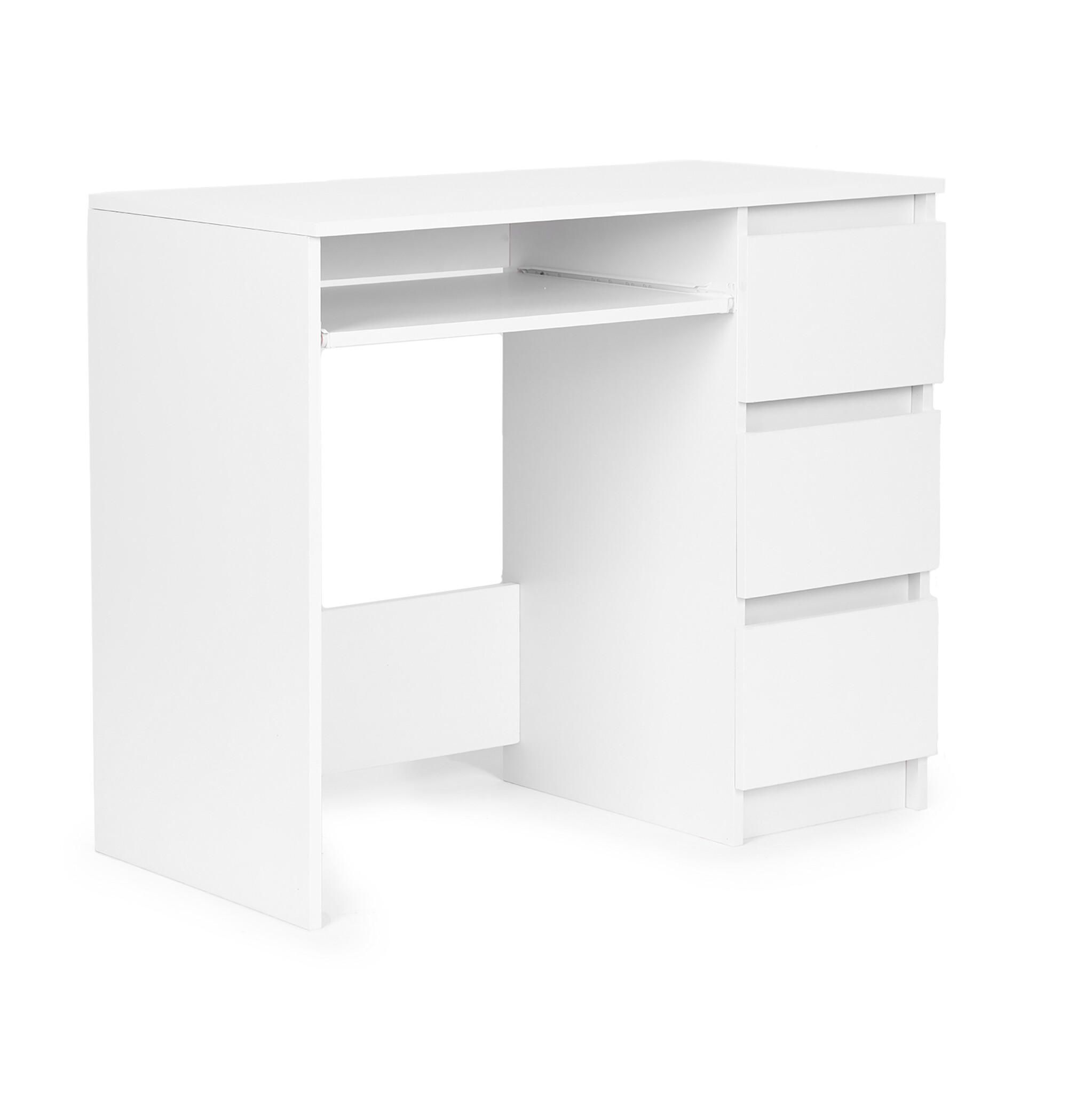 Computerbureau - wit - 90 x 45 cm - 3 laden
