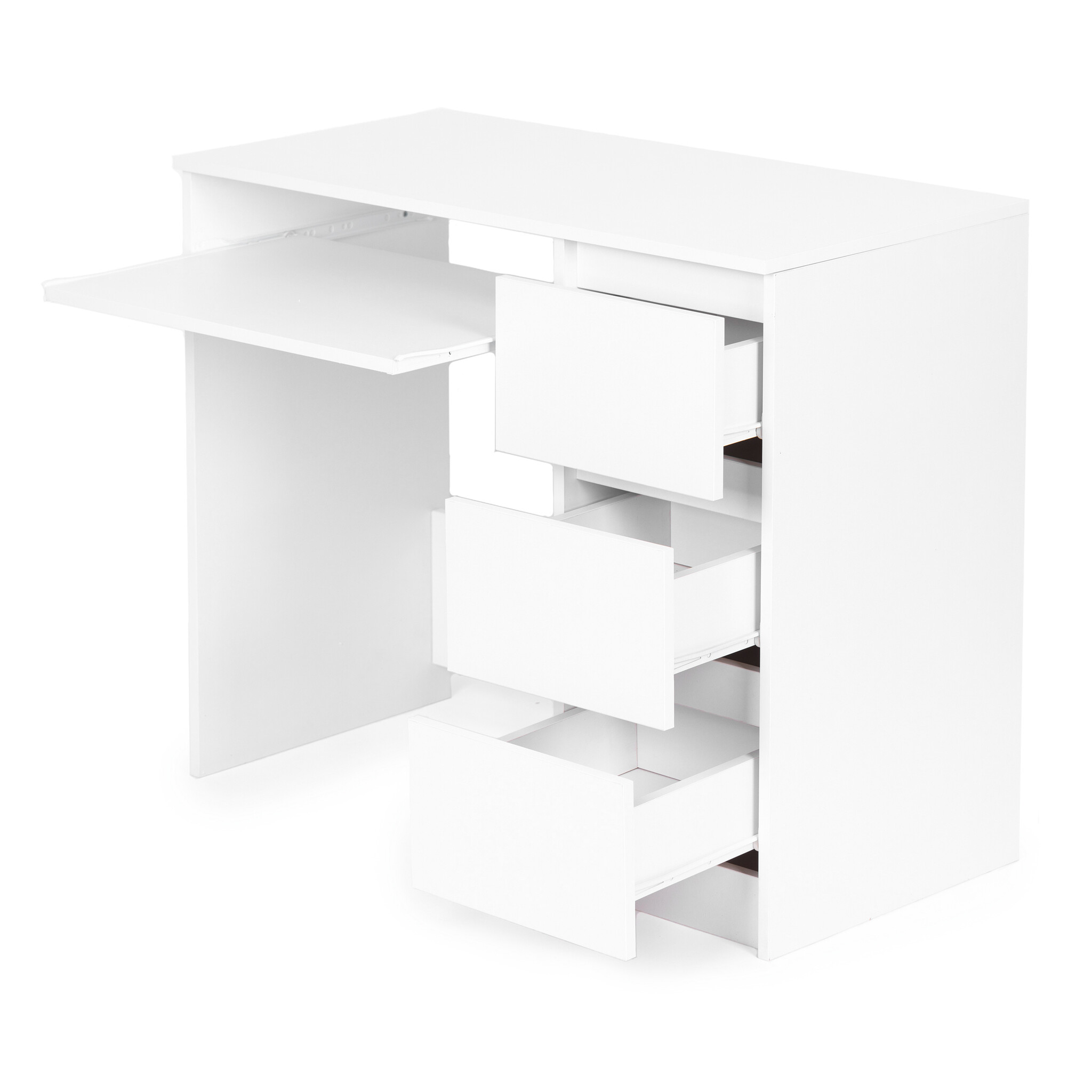 Computerbureau - wit - 90 x 45 cm - 3 laden