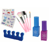Make up koffer kind - blauw - 19.5x13x13 cm - incl accessoires