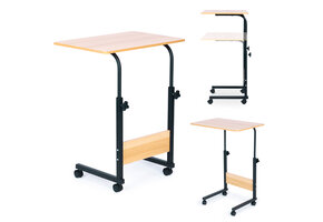 Laptoptafel - metaal en MDF - 43 x 39 x 83 cm - hoogteverstelbaar