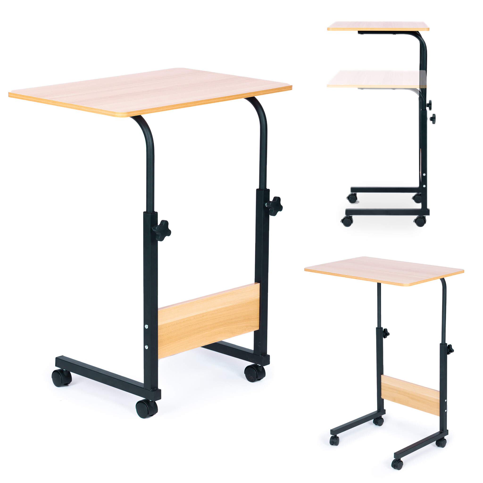 Laptoptafel - metaal en MDF - 43 x 39 x 83 cm - hoogteverstelbaar
