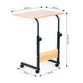 Laptoptafel - metaal en MDF - 43 x 39 x 83 cm - hoogteverstelbaar