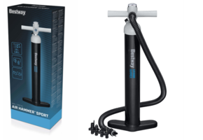 Handpomp - 25x10.5x65 cm - 5 adapters - opblazen en leeglopen