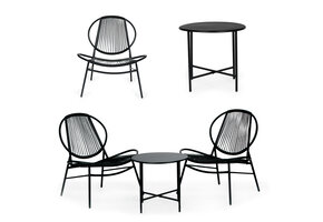 Tuinset - metaal - technorattan - 2 stoelen en tafel