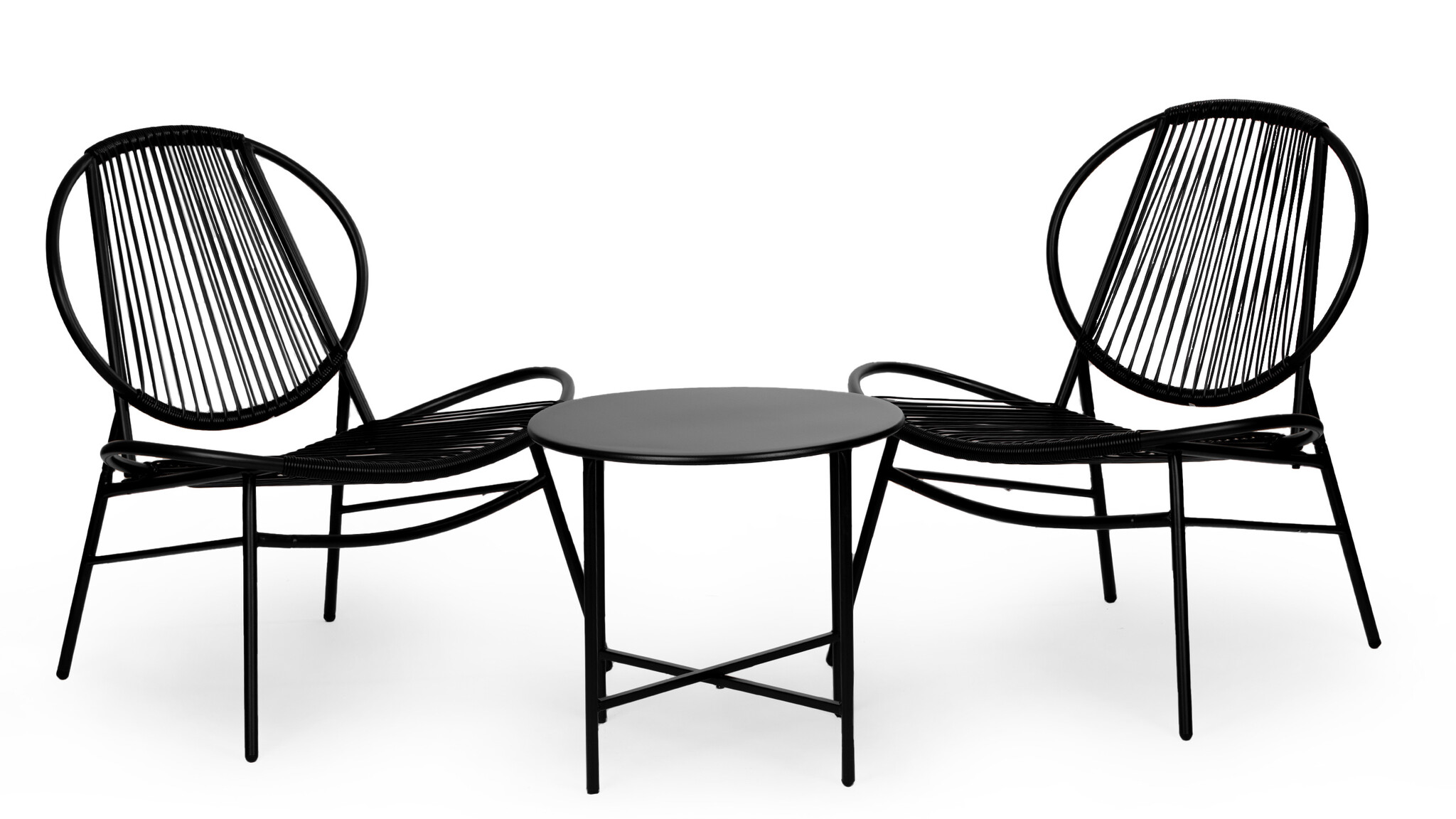 Tuinset - metaal - technorattan - 2 stoelen en tafel