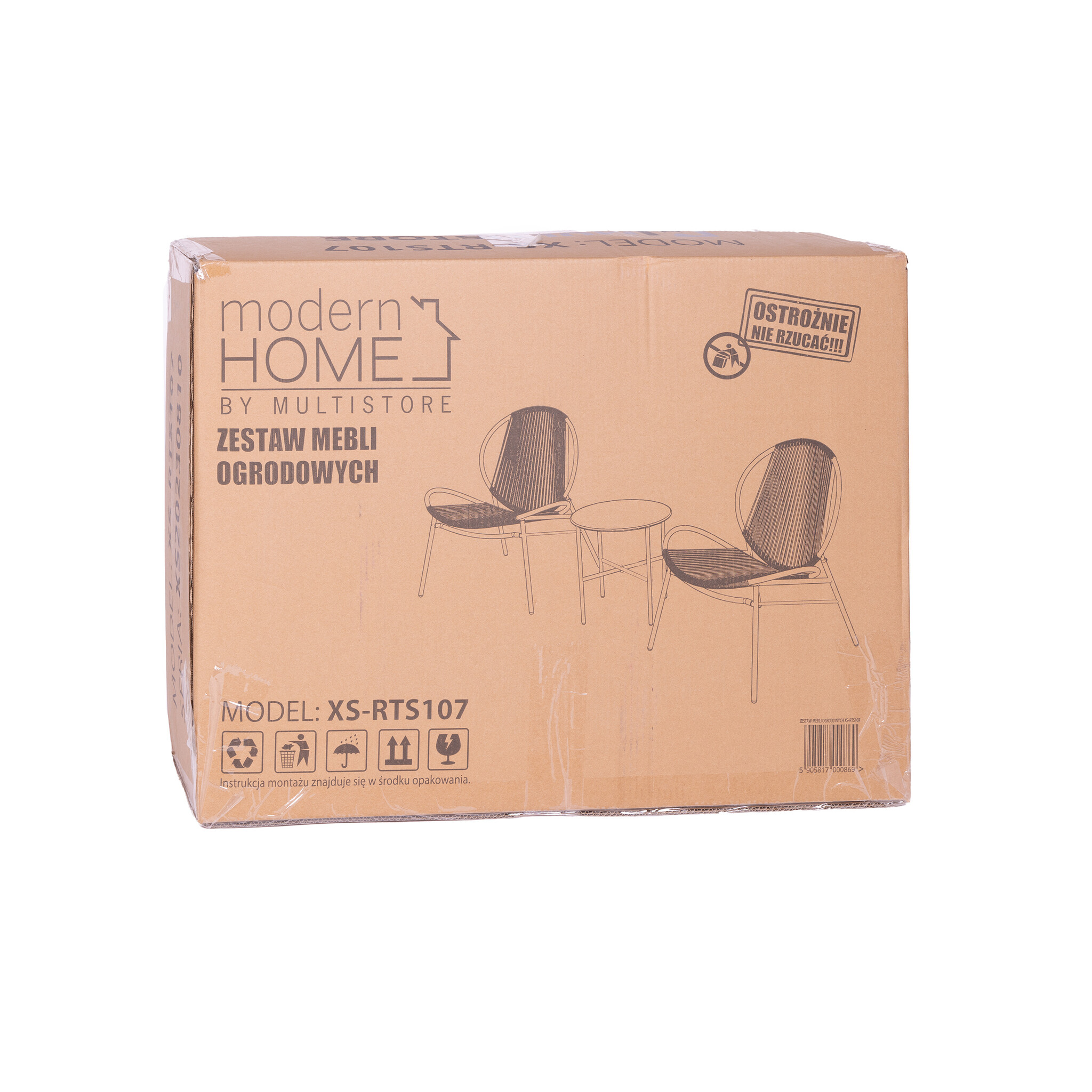 Tuinset - metaal - technorattan - 2 stoelen en tafel
