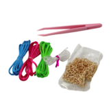 Kindersieraden set - roze doos - diverse kralen - 3 kleuren koorden