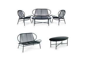 Rotan tuinset - 4-delig - metaal - technorattan