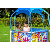 Tuin zwembad - 183x51 cm - onderwaterwereld thema - incl. zonneklep