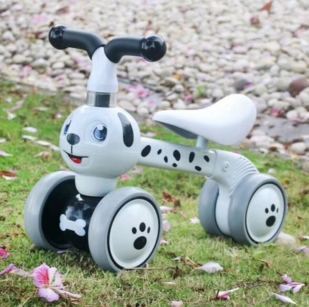 Loopfiets - witte hond - 10-36 maanden - koolstofstaal