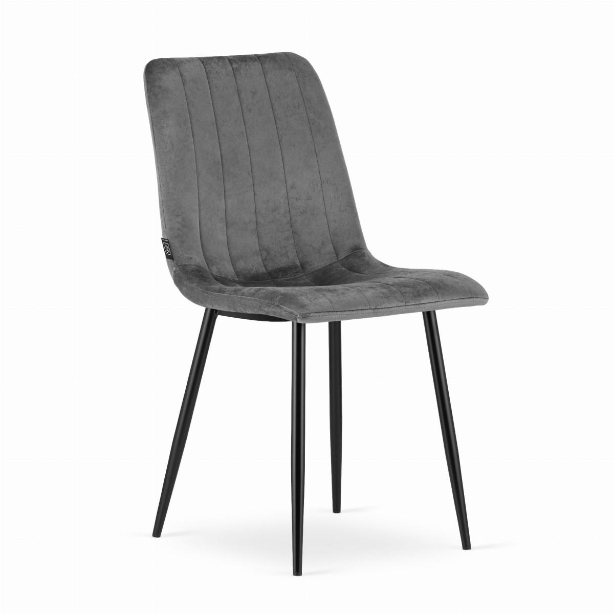 Velvet eetkamerstoel - grijs - 90x43x51 cm - max. belasting 120 kg