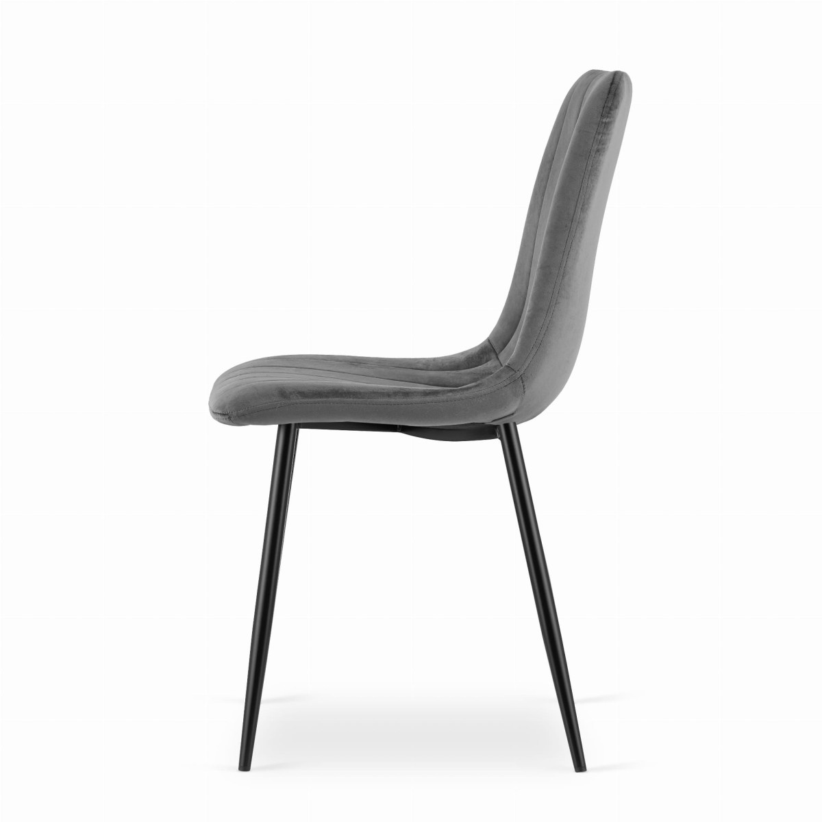 Velvet eetkamerstoel - grijs - 90x43x51 cm - max. belasting 120 kg