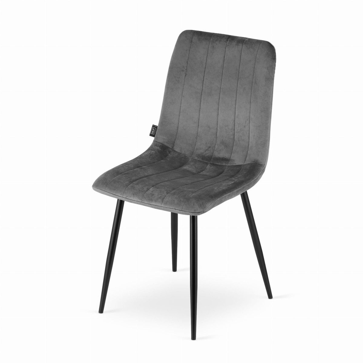 Velvet eetkamerstoel - grijs - 90x43x51 cm - max. belasting 120 kg